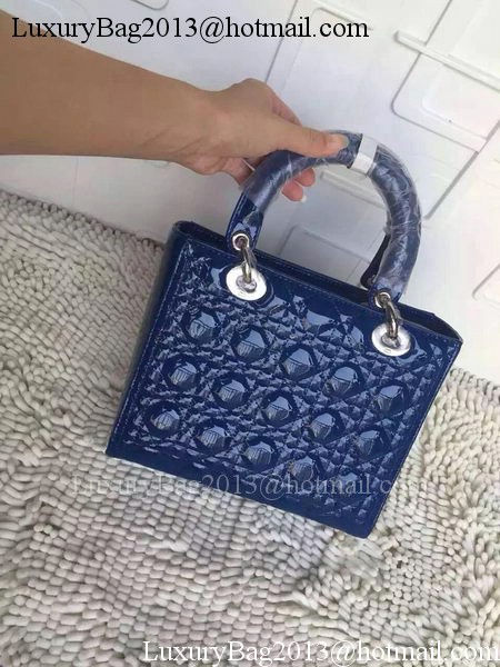 Dior Small Lady Dior Bag Patent Leather CD8239 Blue