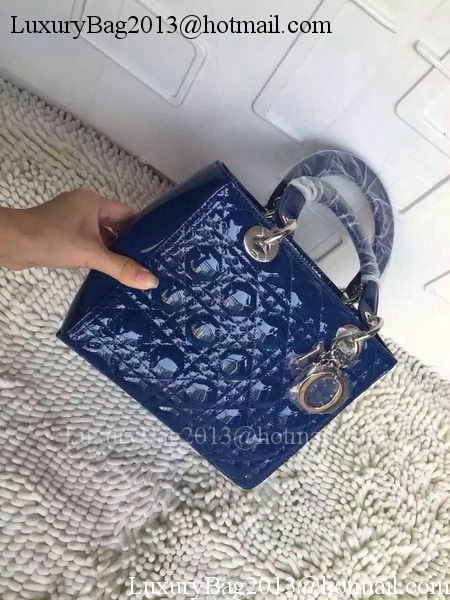 Dior Small Lady Dior Bag Patent Leather CD8239 Blue