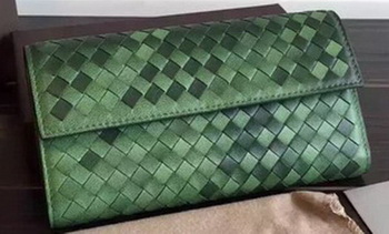 Bottega Veneta Intrecciato Nappa Tri-Flod Wallet BV150507 Green