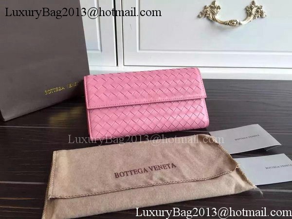 Bottega Veneta Intrecciato Nappa Tri-Flod Wallet BV150507 Pink