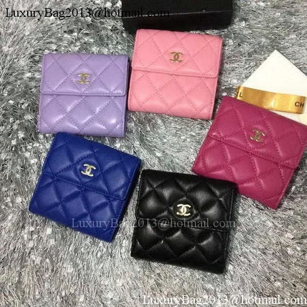 Chanel mini Tri-Fold Wallet Sheepskin Leather A48980