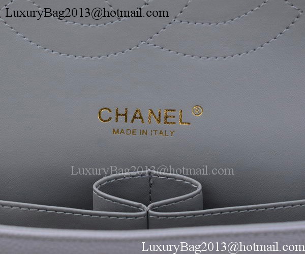 Chanel Maxi Quilted Classic Flap Bag Grey Cannage Pattern A58601 Gold