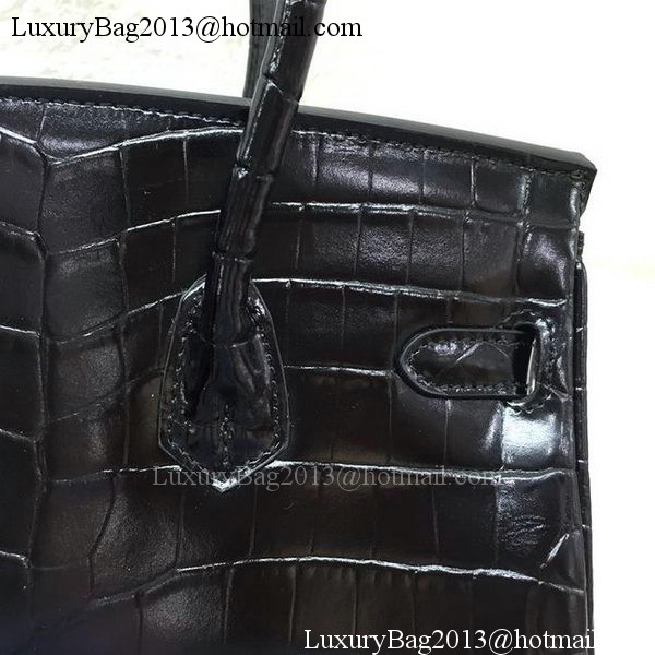 Hermes Birkin 25CM Tote Bag Croco Leather H25TCO Black