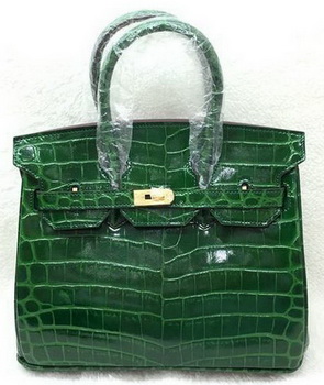 Hermes Birkin 25CM Tote Bag Croco Leather H25TCO Green