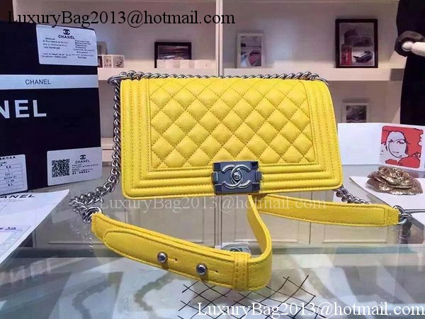 Chanel Boy Flap Shoulder Bags Deer Skin Leather A67086 Yellow