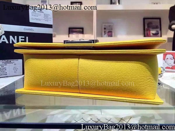 Chanel Boy Flap Shoulder Bags Deer Skin Leather A67086 Yellow