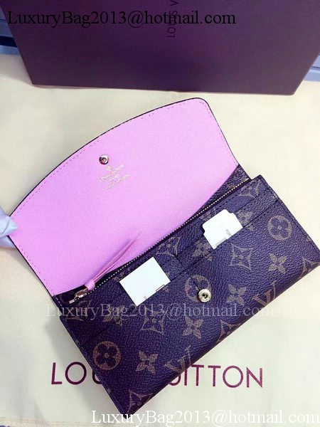 Louis Vuitton Monogram Canvas Emilie Wallet Rouge M60136 Pink