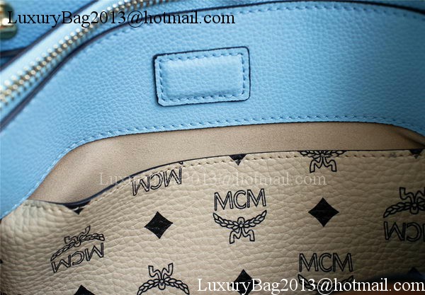 MCM Milla Tote Bag Calfskin Leather MCM1180 Light Blue