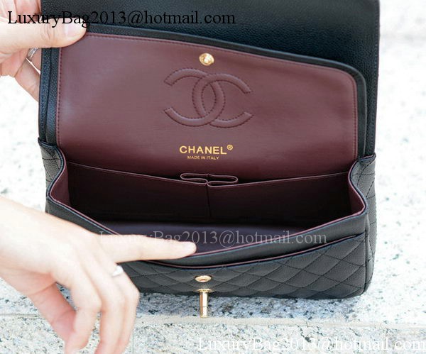 Chanel 2.55 Series Flap Bag Black Cannage Pattern A1112 Gold