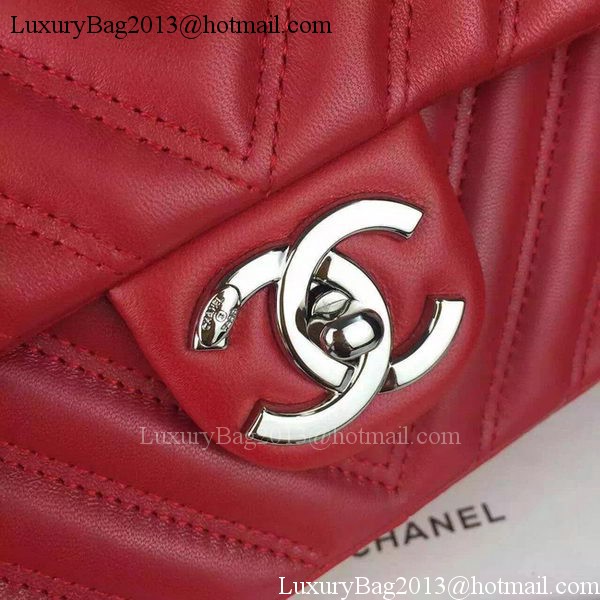 Chanel 2.55 Series Flap Bag Lambskin Chevron Leather A5378