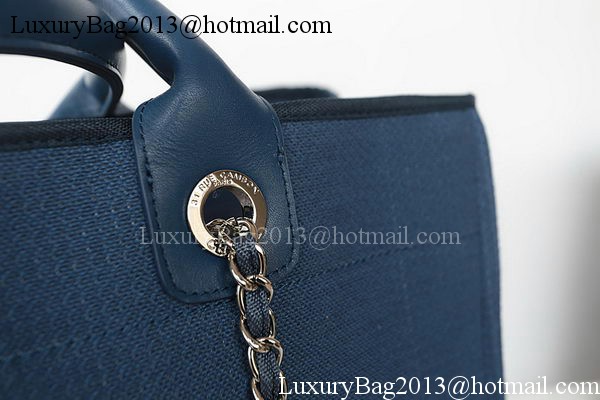 Chanel Large Canvas Tote Shopping Bag A67002 Blue