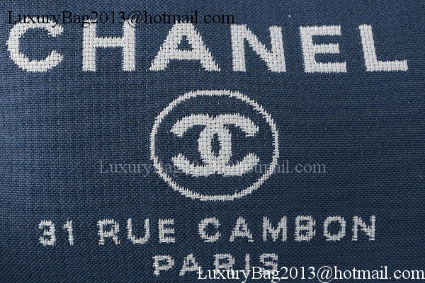 Chanel Medium Canvas Tote Shopping Bag A67001 Blue