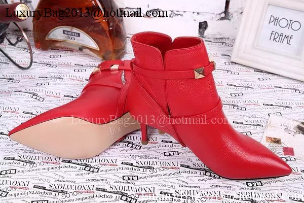 Valentino Ankle Boot Leather VT638 Red