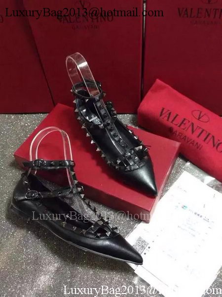 Valentino Leather Flat VT663 Black