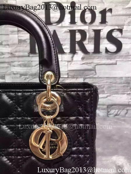 Dior Small Lady Dior Bag Sheepskin Leather CD6322 Black