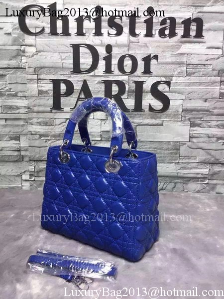 Dior Small Lady Dior Bag Sheepskin Leather CD6322 Blue