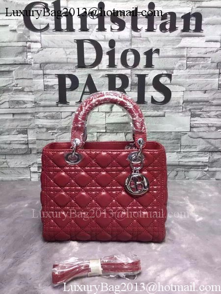 Dior Small Lady Dior Bag Sheepskin Leather CD6322 Burgundy