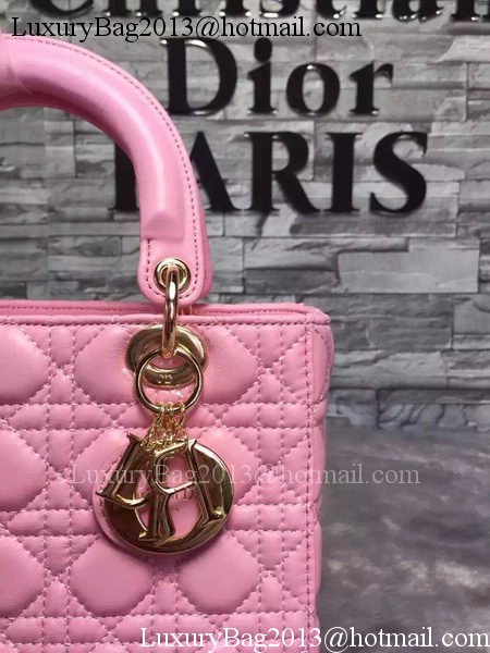 Dior Small Lady Dior Bag Sheepskin Leather CD6322 Pink