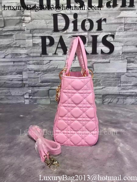 Dior Small Lady Dior Bag Sheepskin Leather CD6322 Pink