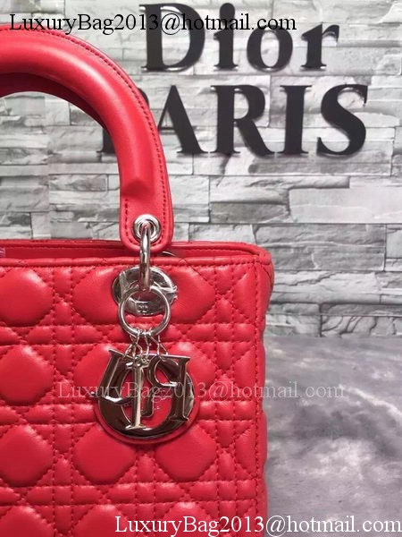 Dior Small Lady Dior Bag Sheepskin Leather CD6322 Red