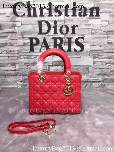 Dior Small Lady Dior Bag Sheepskin Leather CD6322 Red