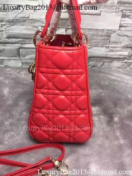 Dior Small Lady Dior Bag Sheepskin Leather CD6322 Red