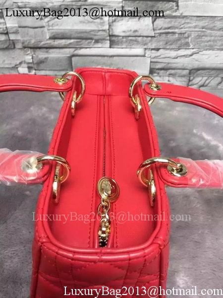 Dior Small Lady Dior Bag Sheepskin Leather CD6322 Red