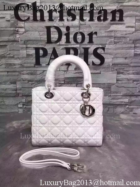 Dior Small Lady Dior Bag Sheepskin Leather CD6322 White