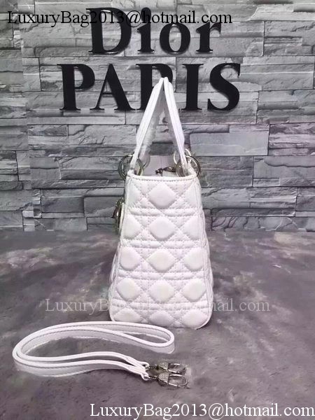 Dior Small Lady Dior Bag Sheepskin Leather CD6322 White