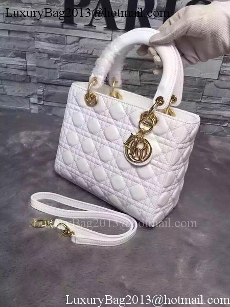 Dior Small Lady Dior Bag Sheepskin Leather CD6322 White