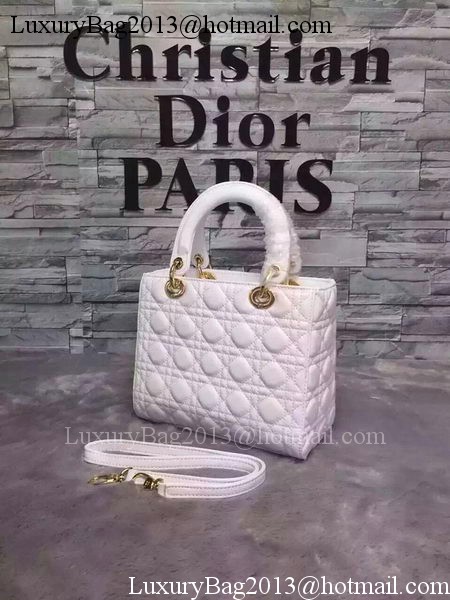 Dior Small Lady Dior Bag Sheepskin Leather CD6322 White