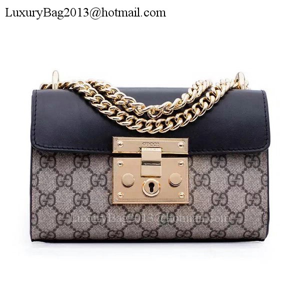 Gucci Padlock GG Supreme Shoulder Bags 409487 Black