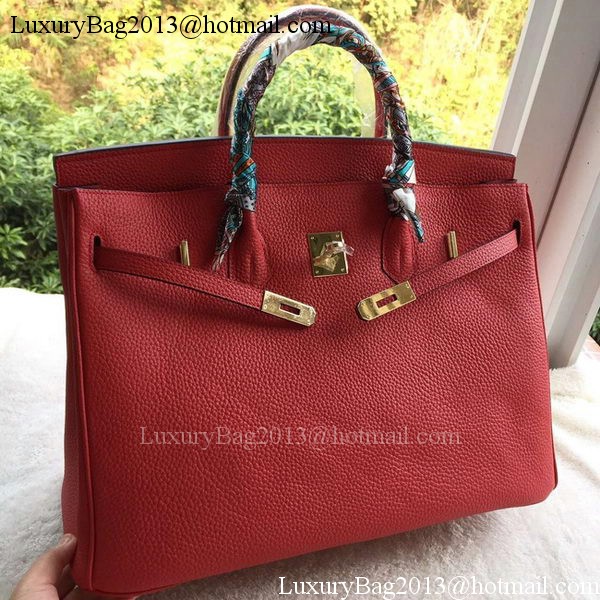 Hermes Birkin 40CM Bag Red Litchi Leather BK40 Gold