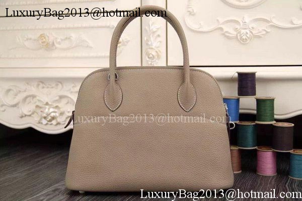 Hermes Bolide 37CM Calfskin Leather Tote Bag B1004 Light Grey