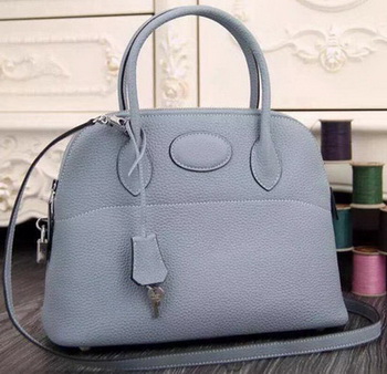 Hermes Bolide 37CM Calfskin Leather Tote Bag B1004 SkyBlue