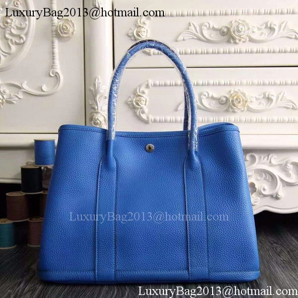 Hermes Garden Party 36cm 30cm Tote Bag Original Leather Blue