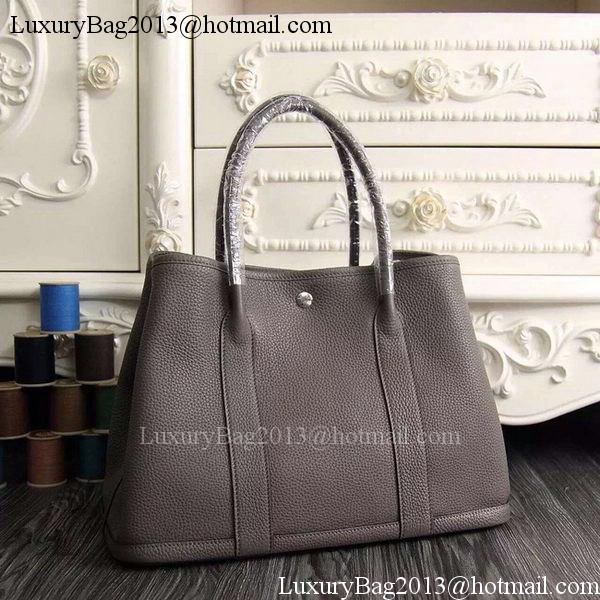 Hermes Garden Party 36cm 30cm Tote Bag Original Leather Dark Grey