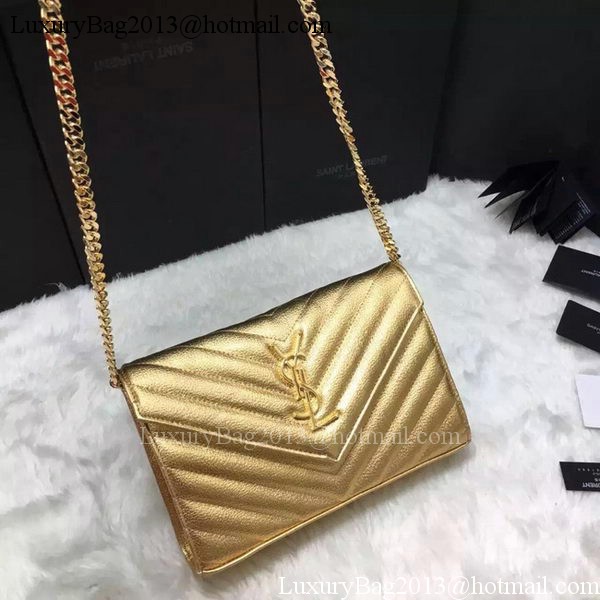 YSL Classic Monogramme Clutch Cannage Pattern YSL0223 Gold