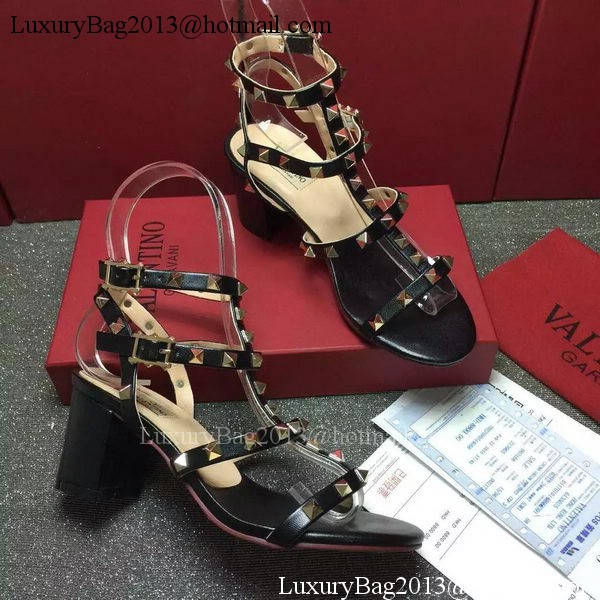 Valentino Leather Sandal VT797 Black