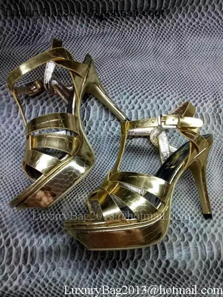 Yves Saint Laurent 20mm Platform 130mm Sandal YSL304 Gold