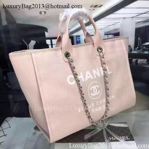 Chanel Large Canvas Tote Shopping Bag A1679 Pink