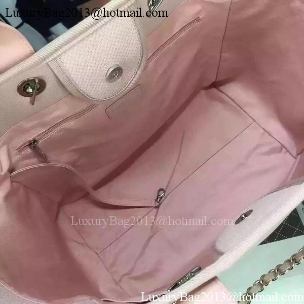 Chanel Large Canvas Tote Shopping Bag A1679 Pink