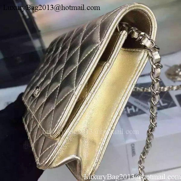 Chanel mini Flap Bag Gold Cannage Pattern A8373 Silver