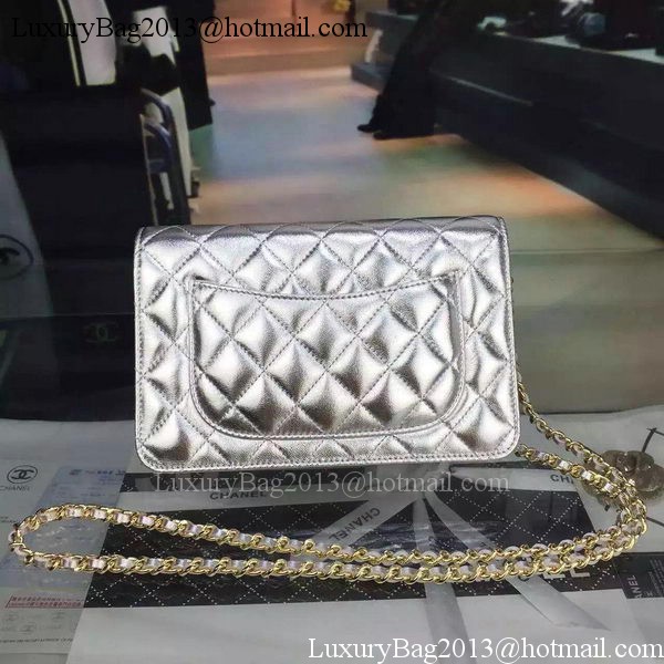 Chanel mini Flap Bag Silver Cannage Pattern A8373 Gold