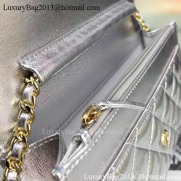 Chanel mini Flap Bag Silver Cannage Pattern A8373 Gold