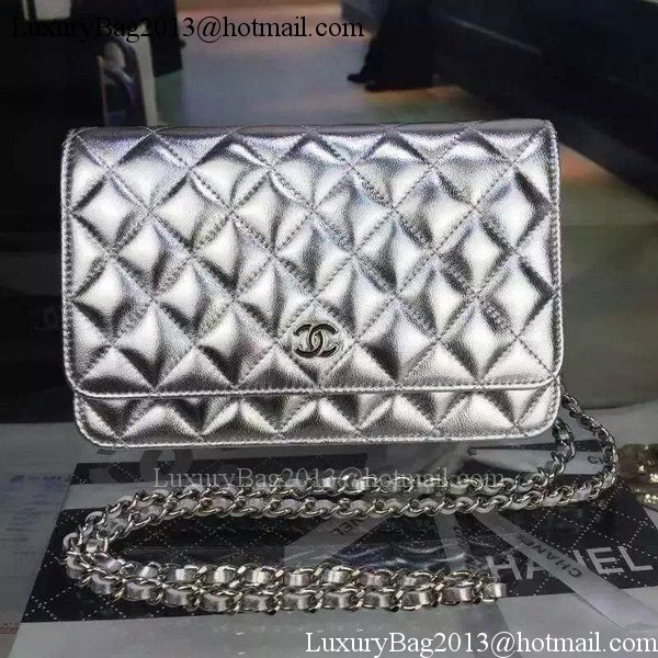 Chanel mini Flap Bag Silver Cannage Pattern A8373 Silver