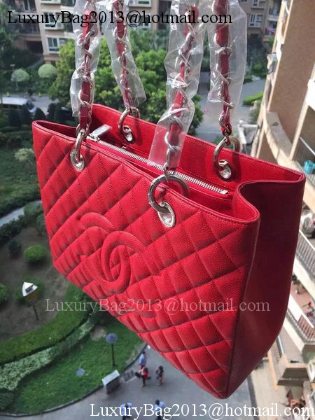 Chanel Shopper Bag Original Calfskin Leather A95021 Red