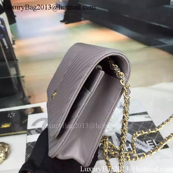 Chanel mini Flap Bag Chevron Leather A33814 Grey