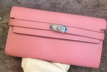 Hermes Kelly Wallet Epsom Leather H009 Pink