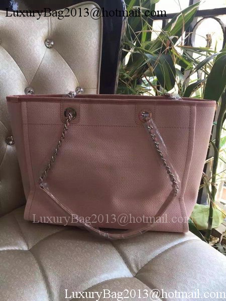 Chanel Medium Canvas Tote Shopping Bag A1679M Pink